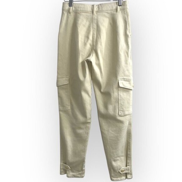 Aritzia Wilfred MODERN CARGO high waisted khaki trouser pants cream sz 0 casual - Picture 5 of 8